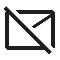 An email icon with a line through it portraying emails getting ignored.