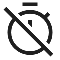 A stopwatch icon with a line through it portraying lack of time.