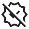 A checkmark icon with line through it portraying lack of trust.